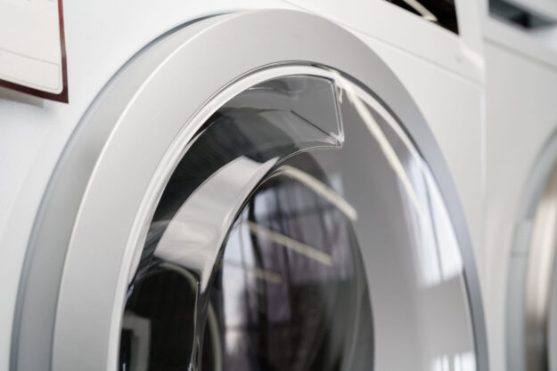 New washing machine in a home appliances store